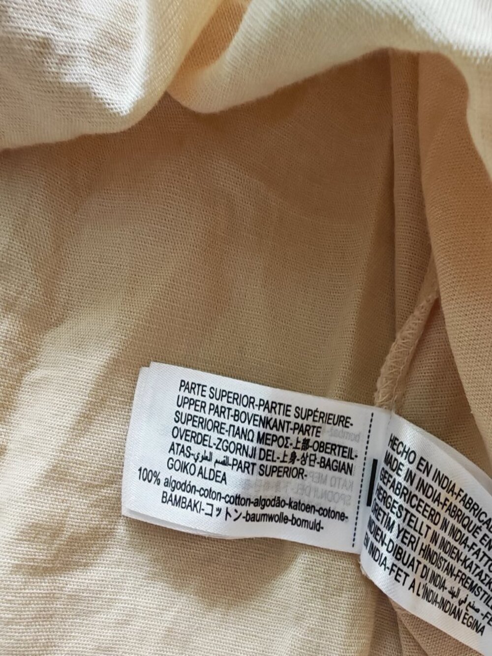ZARA Beige Cotton Linen Midi Dress Size L Smocked Bodice Pockets Coastal Boho - Picture 5 of 13